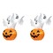 Set of 2 6FT Lighted 3 Ghosts In Jack-O-Lantern Pumpkin with Scream Inflatable Decor